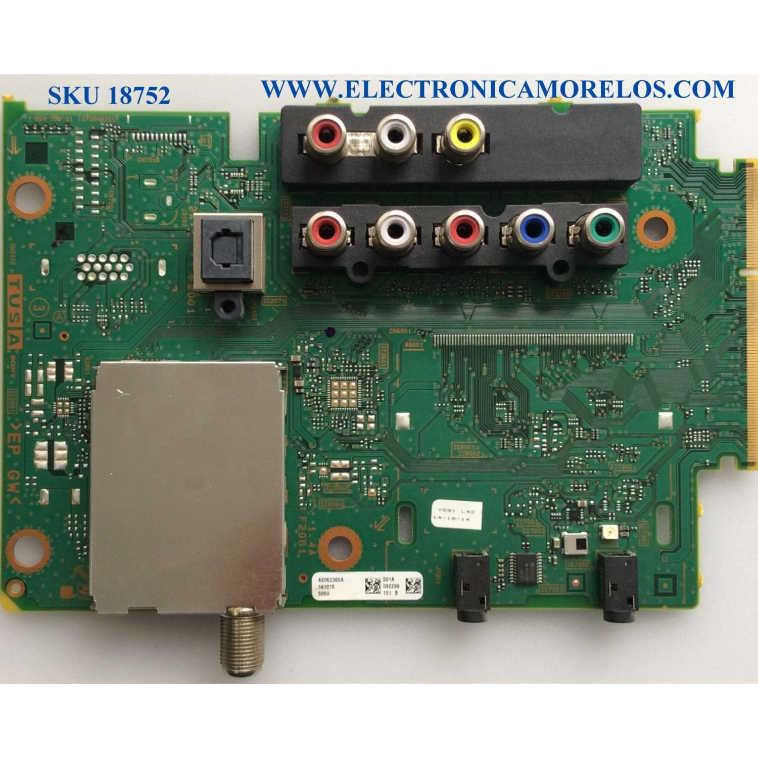 TARJETA TUNER DE A/V / SONY A-1989-740-B / 1-894-336-11 / 173543311 / A2063360A / A-2063-360-A / PANEL SYV5535 / MODELOS XBR-55X850B / XBR-49X850B / XBR-65X850B / XBR-70X850B / XBR-79X900B / XBR-85X950B